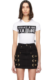 Versace Jeans Couture - White Logo Cropped T-Shirt