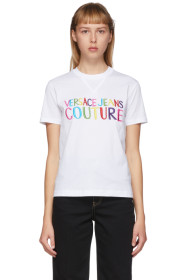 Versace Jeans Couture - White Embroidered Logo T-Shirt
