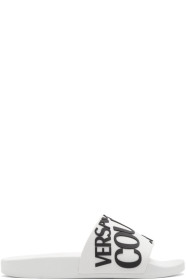 Versace Jeans Couture - White Logo Slides