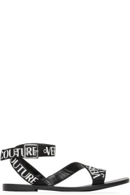 Versace Jeans Couture - Black Cross Strap Sandals