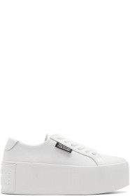 Versace Jeans Couture - White Canvas Platform Sneakers
