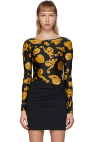 Versace Jeans Couture - Black Baroque Jewels Bodysuit