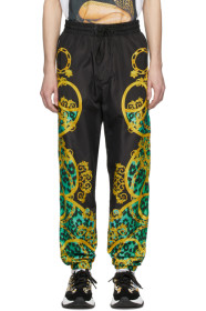 Versace Jeans Couture - 黑色 & 绿色 Leo Chain 运动裤