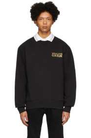 Versace Jeans Couture - 黑色金属感徽标套头衫