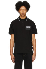 Versace Jeans Couture - 黑色 Institutional 徽标贴饰 Polo 衫