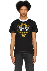 Versace Jeans Couture - 黑色 Barocco Chain T 恤