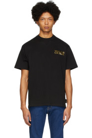 Versace Jeans Couture - 黑色金属感徽标 T 恤