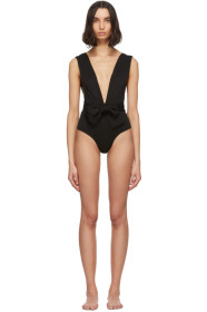 Haight - Black Crepe V One-Piece Swimsuit