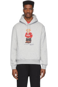 Polo Ralph Lauren - Grey Hockey Bear Fleece Hoodie