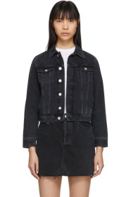 AGOLDE - Black Denim Shrunken Vivan Jacket