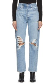 AGOLDE - Jean à taille mi-haute bleu 90s Loose Fit