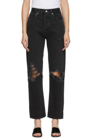 AGOLDE - Jean à taille mi-haute noir 90s Loose Fit