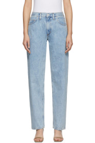 AGOLDE - Blue Baggy Mid Rise Pleated Oversized Jeans