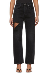 AGOLDE - Black 90s Mid-Rise Loose Fit Jeans