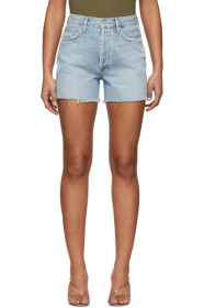 AGOLDE - Blue Denim Dee Super High-Rise Shorts