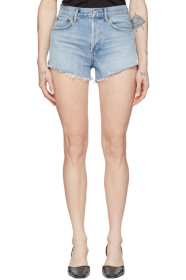 AGOLDE - Blue Denim Parker Cut-Off Shorts