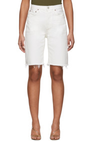 AGOLDE - White 90s Mid-Rise Loose Jean Shorts