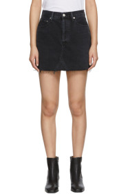 AGOLDE - Black Denim Quinn High Rise Miniskirt