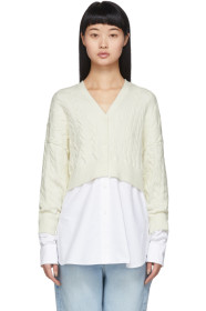 alexanderwang.t - Off-White Bi-Layer Cardigan