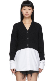alexanderwang.t - Black & White Bi-Layer Cardigan