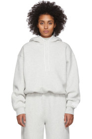alexanderwang.t - 灰色 Dense Fleece Bubble 抓绒连帽衫