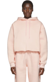 alexanderwang.t - 粉色 Dense Bubble 抓绒连帽衫
