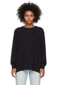 alexanderwang.t - T-shirt à manches longues noir Tilted Pocket
