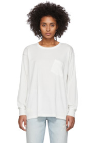 alexanderwang.t - T-shirt à manches longues blanc Tilted Pocket