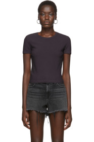 alexanderwang.t - T-shirt côtelé mauve Bias Shrunkens