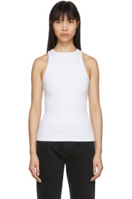 AGOLDE - White Rib High Neck Tank Top