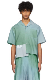 Keenkee - Blue Gradient Panel Short Sleeve Shirt
