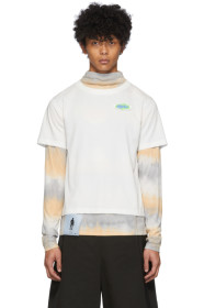 Keenkee - T-shirt à manches longues et motif tie-dye blanc Layered