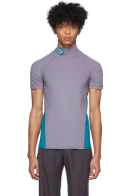 Keenkee - T-shirt à col roulé mauve et bleu Fitted