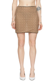 Miaou - Beige Mesh Mini Moni Skirt