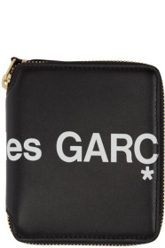 Comme des Garçons Wallets - 黑色 Huge Logo 环绕式拉链钱包