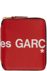 Comme des Garçons Wallets - 红色 Huge Logo 环绕式拉链钱包