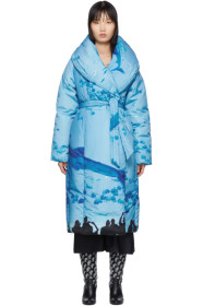 Saks Potts - SSENSE Exclusive Blue Sauna Puffer Coat