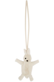 Rick Owens - 灰白色 Fat Bunny 毛皮单肩包