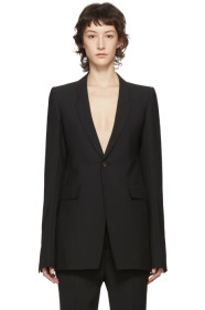 Rick Owens - 黑色羊毛西装外套