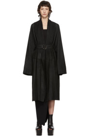 Rick Owens - 黑色 Mountain 皮革大衣