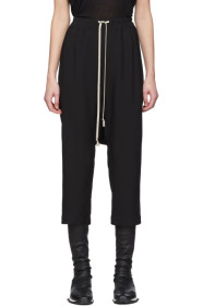 Rick Owens - 黑色绉纱运动裤