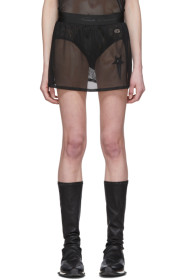 Rick Owens - Black Champion Edition Sheer Mesh Toga Shorts