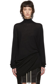 Rick Owens - Black Wool Oversized Turtleneck