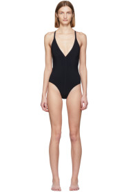 Rick Owens - Black Deep V Crossback One-Piece Swimsuit