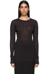 Rick Owens - 黑色 Rib 长袖 T 恤