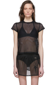 Rick Owens - Black Champion Edition Mesh Small Level T-Shirt