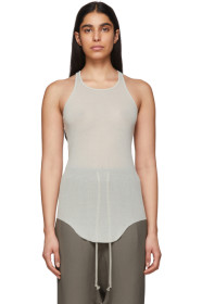 Rick Owens - Débardeur côtelé blanc cassé Basic