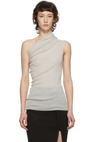 Rick Owens - Off-White One Shoulder Tank Top