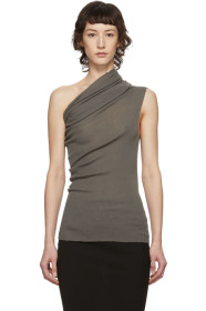Rick Owens - Taupe One Shoulder Tank Top