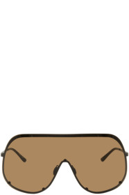 Rick Owens - Brown Shield Sunglasses